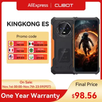 [Мировая премьера] Прочный смартфон Cubot KINGKONG ES Ультратонкий прочный смартфон 16 ГБ + 128 ГБ ОЗУ 90 Гц 6,56 дюйма HD + экран Android 14