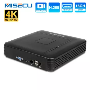 MISECU H.265 + Mini NVR 16CH 8MP 4K/5M/4M/3M/1080P выход для IP-камеры безопасности комплект видеорегистратор Обнаружение движения P2P Onvif