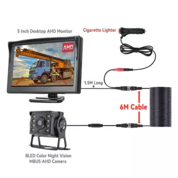 MJDOUD Автомобильная AHD-камера заднего вида с 5-дюймовым монитором для упаковки грузовиков Водонепроницаемая камера заднего вида с экраном Простая установка