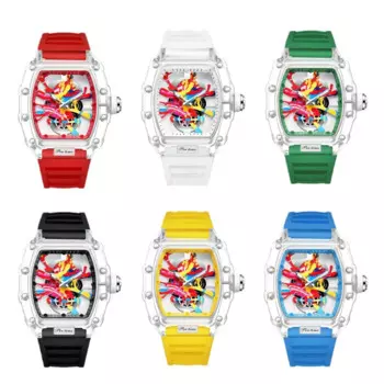 Многоцветные механические мужские часы, разноцветные дизайнерские Автоматические наручные часы с циферблатом RM, повседневные мужские часы с резиновым ремешком