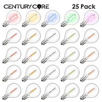 Многоцветные светодиодные лампы G40 Grensk 25 штук