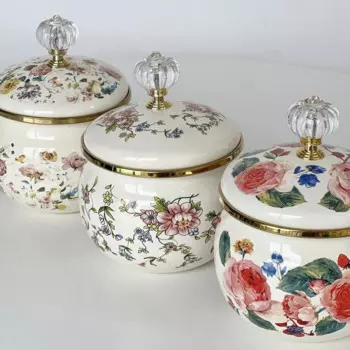 Многофункциональная эмалированная банка для хранения 3, 9 см, 400 мл с крышкой