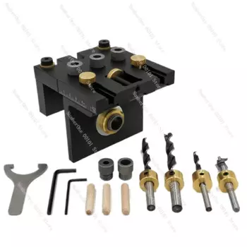 Многофункциональная Деревообработка Doweling Jig Kit Регулируемый Сверлильный инструмент, перфоратор для мебели, соединение столярных инструментов