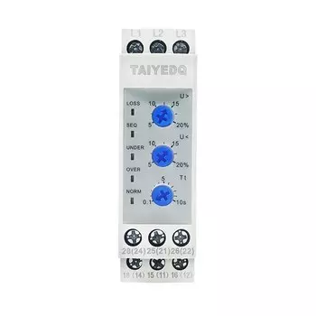 Многофункциональное защитное реле последовательности фаз, защита от перенапряжения, пониженного напряжения, сбой фазы, 380 В,-В переменного тока