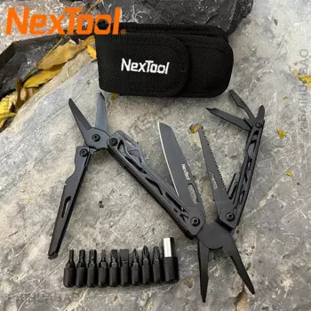 Многофункциональные плоскогубцы NexTool 11 в 1, черный рыцарь, складные ножницы, карманный нож, уличные многофункциональные ручные инструменты для повседневного использования