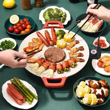 Многофункциональный бытовой гриль для пшеницы, риса, мяса для барбекю, антипригарный Электрический гриль, железная тарелка для барбекю с быстрым нагревом