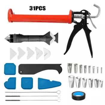 Многофункциональный инструмент для герметизации швов, 31 шт. в комплекте, скребок для зазоров линий, клеевой пистолет для стекол, насадка-аппликатор для стен, дверей, окон