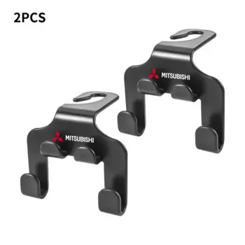 Многофункциональный крючок для подголовника сиденья автомобиля с логотипом для MITSUBISHI Ralliart Lancer Competition Outlander ASX EX LANCER, автомобильные аксессуары