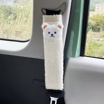 Многофункциональный Плюшевый Чехол На Ремень Безопасности С Мультяшным Медведем, Удобный Детский Плечевой Ремень, Подушка