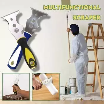 Многофункциональный шпатель 15 в 1, скребок для краски из нержавеющей стали, строительный инструмент для удаления обоев, открывалка для консервных банок, домашний DIY Too Z3O6