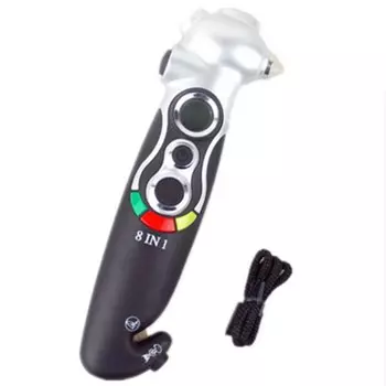 Многофункциональный спасательный молоток 8 в 1, цифровой датчик давления в шинах, аварийный молоток для окон, аварийный молоток, фонарик