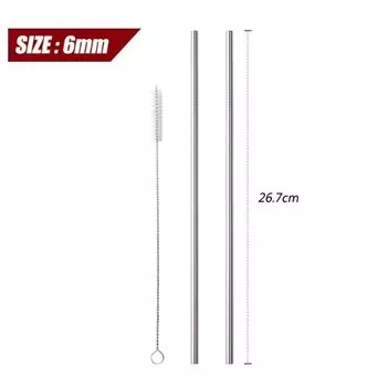 Многоразовые трубочки Buy Go из нержавеющей стали, набор 2 штук