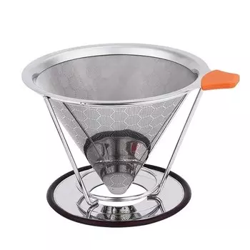 Многоразовый конусный фильтр для кофе BalmyDays из нержавеющей стали