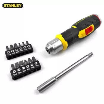 Многоразрядный пистолет Stanley 13 в 1, отвертка с храповым механизмом на 90 градусов, Гибочные отвертки для электриков, универсальный держатель