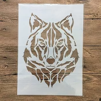 Многослойный трафарет волка PenhuaMoban A4