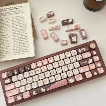 Moa колпачки для ключей 142 клавиш индивидуальный подарок милый кролик медведь колпачки для ключей квадратная термосублимационная механическая клавиатура 2.25U/ 2.75U/ 7U