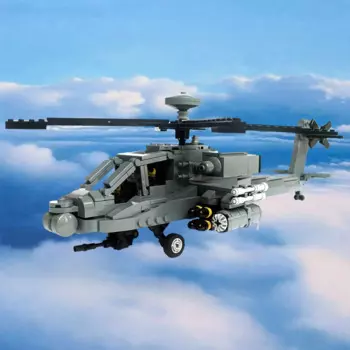 MOC- 154144 AH-64D Apache Longbow Военный вооруженный вертолет Строительный блок Модель Армейский вертолет DIY Кирпичные игрушки Детские подарки Игрушки