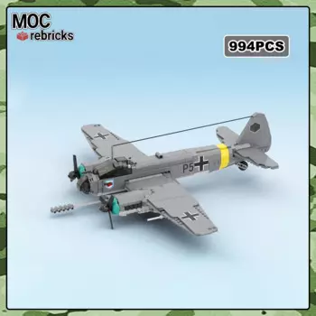 MOC-162971 военные оружия немецкие военные силы Junkers бомбардировщик Сборная модель WW2 истребитель кирпичная игрушка Детские подарки