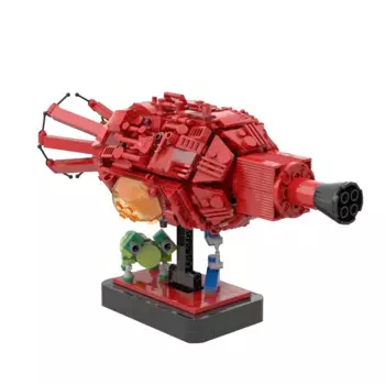 MOC научная фантастика комедия красный инопланетянин войны комедия Красная звезда строительные блоки кирпичи высокотехнологичная модель «сделай сам» Игрушки для детей подарки на день рождения