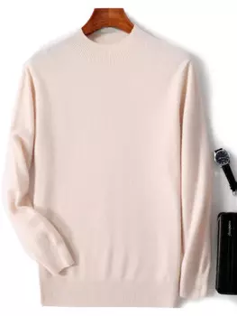 Модель 100%, мужской вязаный пуловер с воротником «хомут», деловые повседневные топы с внутренней подкладкой, осенне-зимняя Свободная куртка большого размера