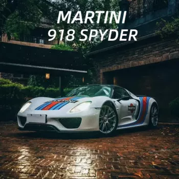 Модель 1/18 Porsche Martini Racing 918 Spyder из сплава, модель из литого металла, искусственный звук и фотоэлемент, детская игрушка в подарок