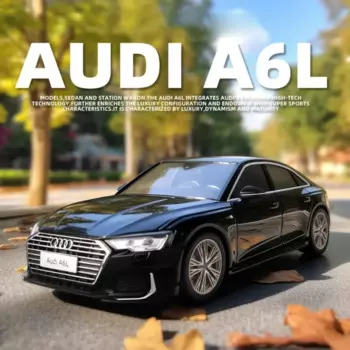 Модель автомобиля AUDI A6L из сплава, 1/18, модель автомобиля, 6 дверей, открывается со звуком, фотообои, модели игрушек для мальчиков, подарки