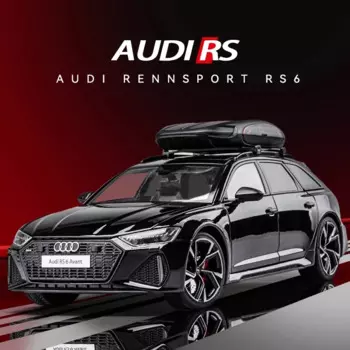Модель автомобиля Audi RS6 Avant универсал, литой металлический автомобиль, модель спортивного автомобиля, имитация звука, искусственные детские игрушки, подарок, 1/18