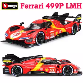 Модель автомобиля Bburago Ferrari 1/24 P 24h LeMansRally из сплава, гоночный литой автомобиль, статическая Коллекционная модель для взрослых, подарок, 499