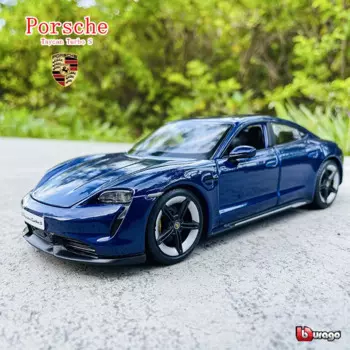 Модель автомобиля Bburago в масштабе 1:24, Porsche Taycan Turbo S, литье под давлением