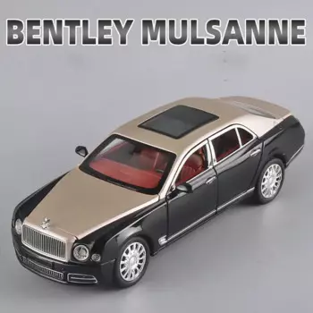 Модель автомобиля Bentley Mulsanne GT из сплава в масштабе 1:24, литая металлическая игрушка, модель автомобиля, коллекционные игрушки, подарок для мальчиков