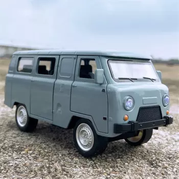 Модель автомобиля «дорожный автобус» из сплава с уазом, 1/18, Литые металлические классические городские туристические автомобили, модель автомобиля со звуком, детские игрушки, подарок