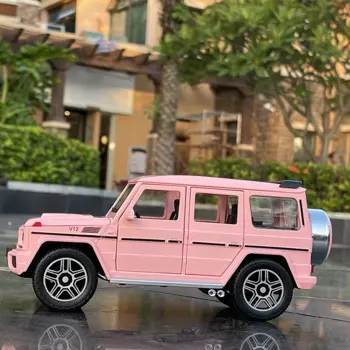 Модель автомобиля G63 из сплава, коллекционная игрушка из металлического сплава, модель внедорожника, имитация звука и фотоколлекции, подарок для детей, 1/24