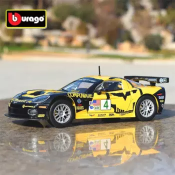 Модель автомобиля из сплава Bburago 1:24 для Chevrolet Corvette C6R, литой металлический игрушечный гоночный автомобиль, модель высокой модели, коллекционный подарок для детей
