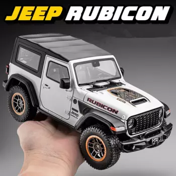 Модель автомобиля из сплава Jeeps Wrangler Rubicon 1:18, Литые металлические внедорожники, модель автомобиля, имитация звука, детская игрушка в подарок