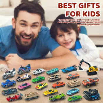 Модель автомобиля из сплава, коробка для детей, рождественский адвент-календарь, слепая коробка, 24-дневный детский рождественский подарок, металлическая коллекция автомобилей