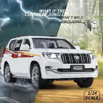 Модель автомобиля из сплава Toyota Prado 1:24, украшения, коллекция, подарок для мальчика