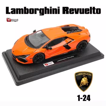 Модель автомобиля Lamborghini Revuelto Bburago 1:24, высокоимитационная литой металлическая игрушка для детей, подарок для парня, имитация автомобиля из сплава