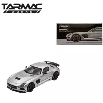 Модель автомобиля Mercedes Benz SLS AMG Coupe черная/серебристая, литой под давлением, демонстрационная игрушка для мальчиков, подарок для детей, 1:64