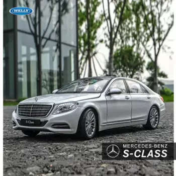 Модель автомобиля Mercedes S-CLASS Welly 1:24, модель автомобиля из сплава, коллекция украшений, Подарочная игрушка, модель литья под давлением для мальчиков