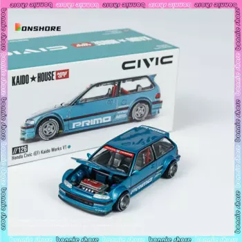 Модель автомобиля Mini GT 1/64 Honda Civic Ef, имитация модели автомобиля, украшение для комнаты из сплава, модель автомобиля для мальчика, коллекция, подарок на день рождения