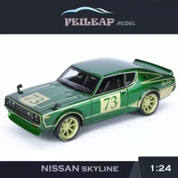 Модель автомобиля Nissan skyline GT R в масштабе 1:24, коллективная Металлическая машинка, миниатюрная машинка для мальчиков, игрушечная машинка, подарок, украшение для дома