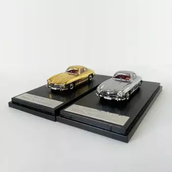 Модель автомобиля Seeker 1:64 SL W198 300SL Coupe, литой автомобиль из сплава, коллекция хром, золото и серебро