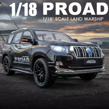 Модель автомобиля TOYOTA Land Cruiser Prado SUV в масштабе 1:18, литая Игрушечная модель автомобиля, имитация звука, модель автомобиля, игрушки для детей, подарок для детей