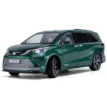 Модель автомобиля Toyota-Sienna 1:24, металлическая модель автомобиля со звуком, подсветильник кой и открытой дверью, игрушка для детей, подарок