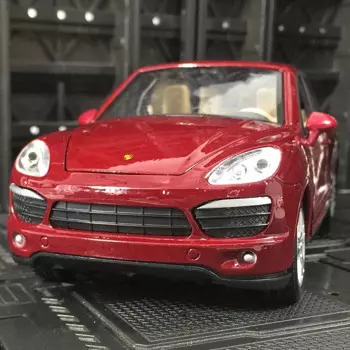 Модель автомобиля в масштабе 1:24 Porsche Cayenne S Turbo SUV из сплава, металлическая Игрушечная модель автомобиля, имитация звука, Женская коллекция, подарок для детей