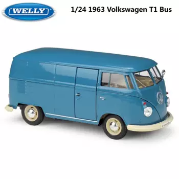 Модель автомобиля WELLY 1:24 1963 Volkswagen T1 T2, литой автомобиль из металлического сплава, модель B596 в подарок