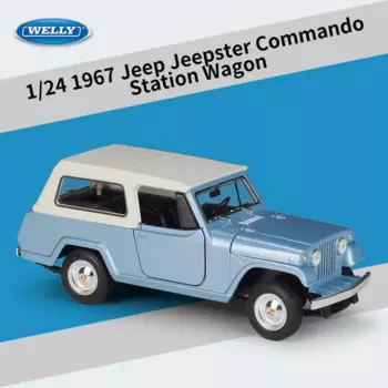 Модель автомобиля WELLY 1:24 1967 Jeep Jeepster, модель автомобиля из металлического сплава, модель автомобиля, демонстрация, коллекционные подарки BB104