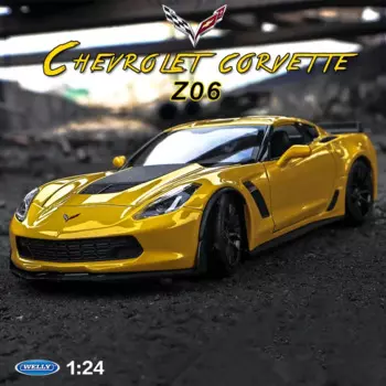 Модель автомобиля WELLY 1:24 2017 Chevrolet Corvette Z06, модель автомобиля из сплава, модель литья под давлением, декоративная Коллекционная Подарочная игрушка B80