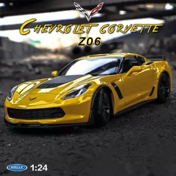 Модель автомобиля WELLY 1:24 2017 Chevrolet Corvette Z06, модель автомобиля из сплава, модель литья под давлением, декоративная Коллекционная Подарочная игрушка B80
