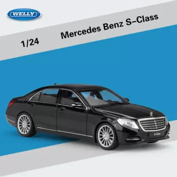 Модель автомобиля WELLY 1:24 Mercedes Benz S-Class из сплава, подходит для детских игрушек и коллекций